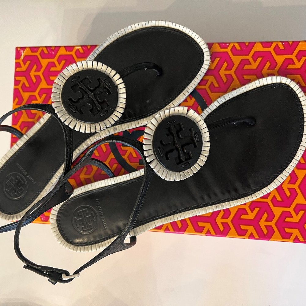 Tory Burch Miller Fringe Leather Sandal